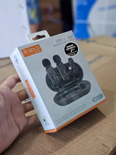 Microfone de lapela 2 em 1 , tipo C