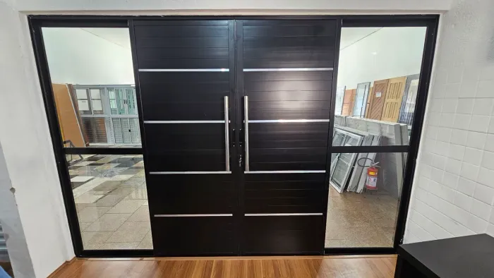 PORTA SACADA LAMBRIL LUXO PRETA 3M - MELHOR PORTA DE ALUMÍNIO
