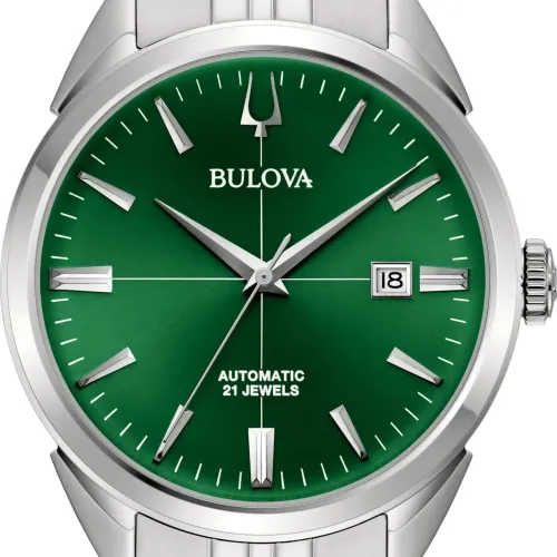 RELÓGIO BULOVA AUTOMÁTICO ORIGINAL - MOSTRADOR VERDE - AÇO INOX - 41MM
