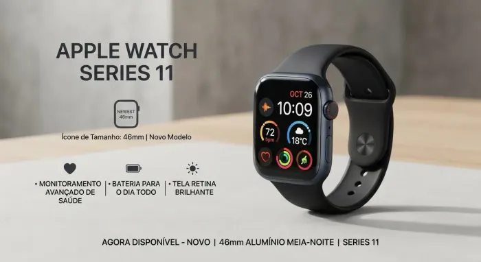 Apple Watch Série 11, 46 mm, série platinum ÚNICO DONO