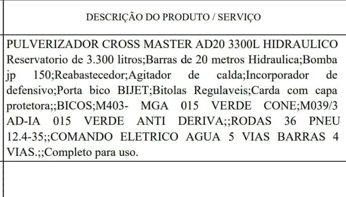Pulverizadora CROSSMASTER AD-20