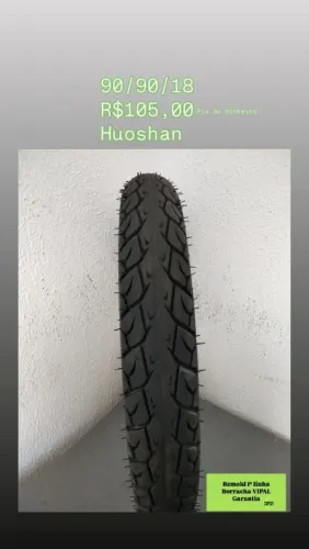 Pneu Huoshan - 90/90/18 traseiro CG, YBR, factor, Start, Fan,125,150,160 e similares 