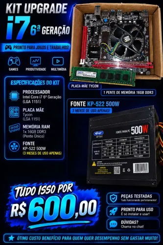 Kit intel 7 da geração 16g de ram