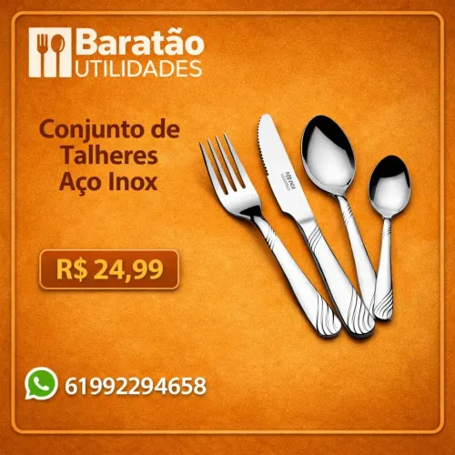 Conjunto de Talheres Aço Inox
