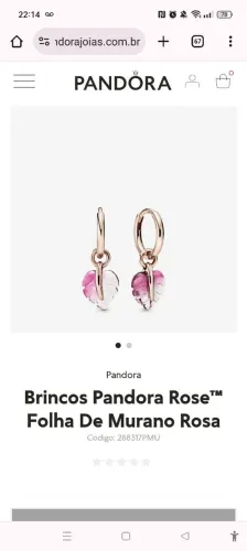 Brinco rose folha murano