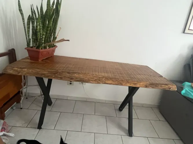 Mesa madeira 8 lugares reforçada grande