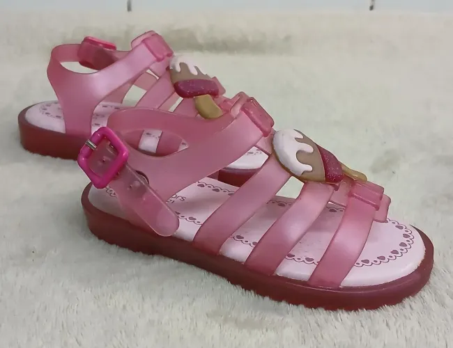 Sandália Infantil World Colors Sorvete Rosa Tamanho 20-21<br>