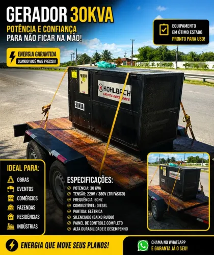 ? Gerador 30 kVA em Perfeito Estado - Oportunidade!
