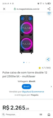Caixa de som puls nova
