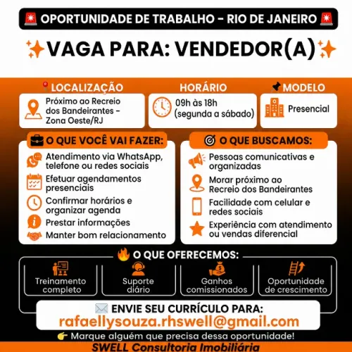 vaga para vendedor