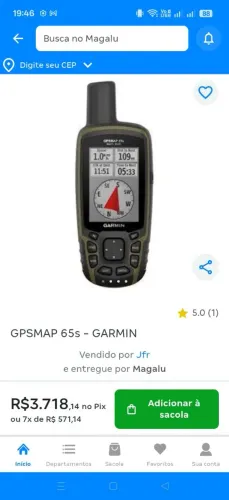 Vendo GPS Garmin 65s novo de Auta precisão 