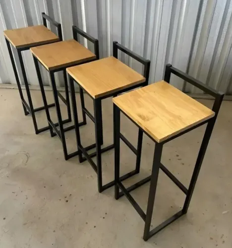 KIT 4 BANQUETA BISTRÔ 70X30X30 REFORÇADA INDUSTRIAL