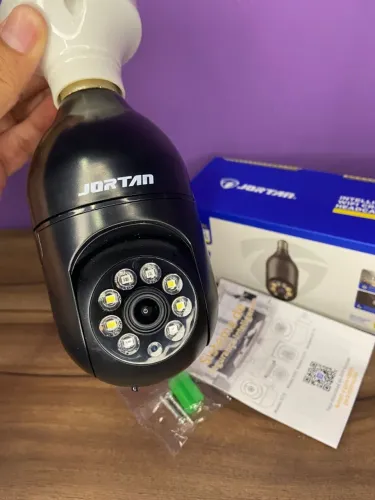 Câmera Ip Lâmpada Wifi Preta Full Hd Visão Noturna Yoosee - JT-8177 Jortan