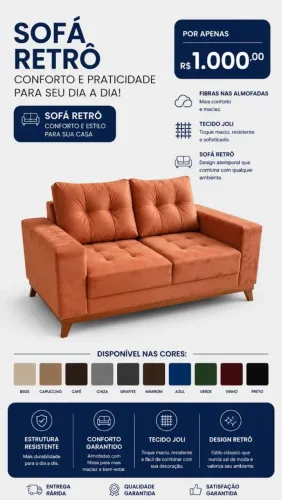Vendo sofá retrô direto da fábrica 