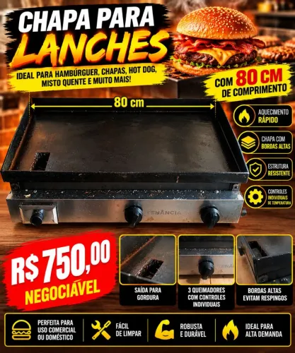 Chapa de lanches 