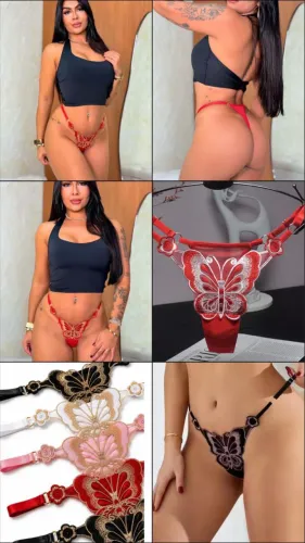 Calcinha - Borboleta bordada.