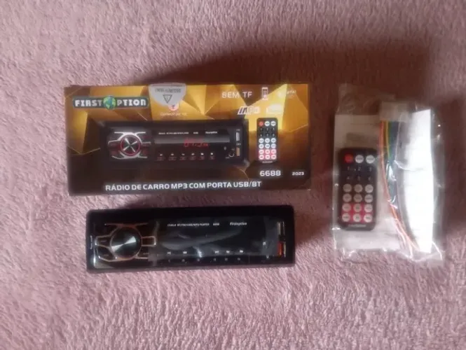 Radio Automotivo Firts Option Mp3 Completo Com Controle e Chicote - (Apenas 3 Unidades)