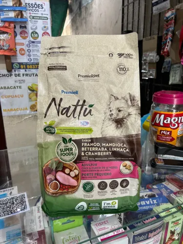 Pacote de 1 Kg da ração Nattu para cães 