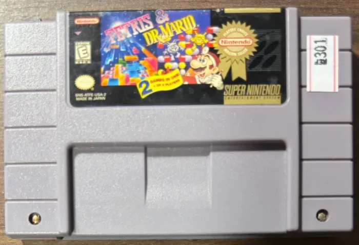 Tetris & Dr. Mario Original SNES Super Nintendo REF.301