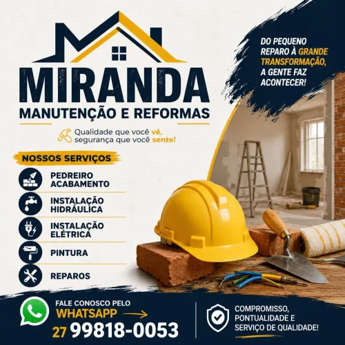 Construção, reformas e pequenos reparos: elétrica, hidráulica, pintura pedreiro e drywall 