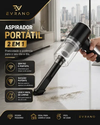 ASPIRADOR DE PÓ PORTÁTIL 3 EM 1- PAGUE SÓ NA ENTREGA ?