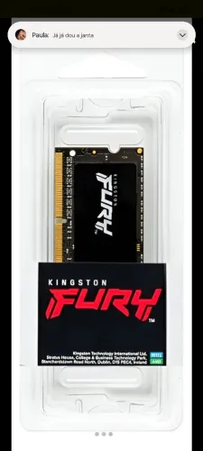 Vendo Memória para notebook nova<br><br>Memória Fury Impact 8GB