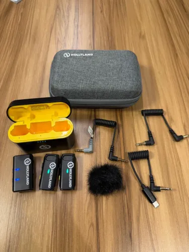 Microfone de Lapela Sem Fio Hollyland LARK M1 Duo - Kit Completo