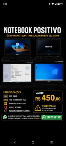Vende-se Notebook positivo