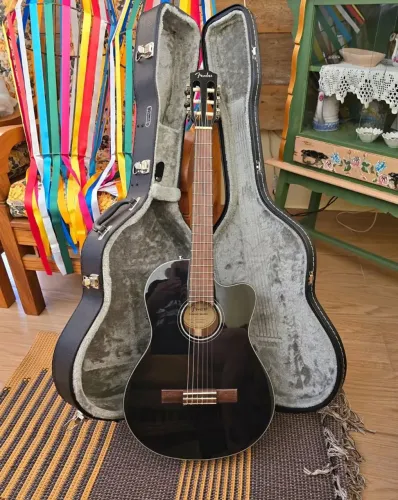 Violão Eletrico Fender CN-140 SCE Thinline C/Case Natural