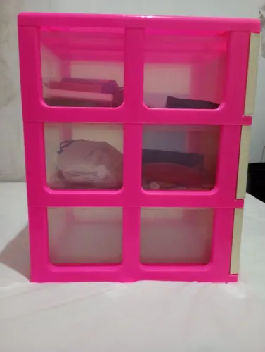 Caixa organizadora grande rosa 