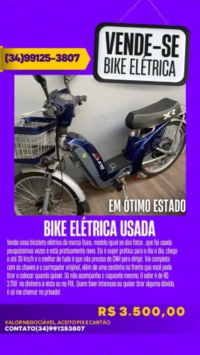 Vendo bicicleta elétrica pouco tempo de uso 