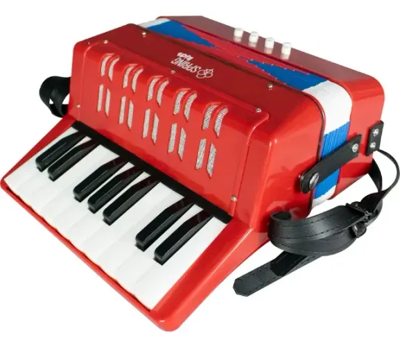 Acordeon Infantil De Botão Spring Kids Spk17 Vermelho