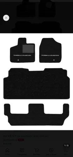 Tapete carro 3 fileiras crhysler town & country