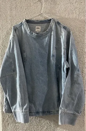 Blusa moletom denim zara
