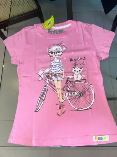 Camisa Infantil Feminina Rosa Claro Tam M