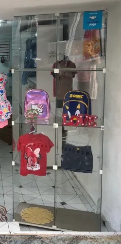 Vitrine Expositora de Vidro com Rodinhas - Ótimo Estado