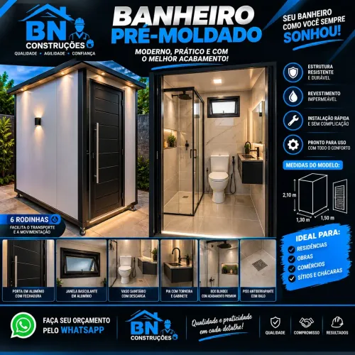 ? BANHEIRO PRÉ-MOLDADO BN CONSTRUÇÕES | PRONTO PARA INSTALAR