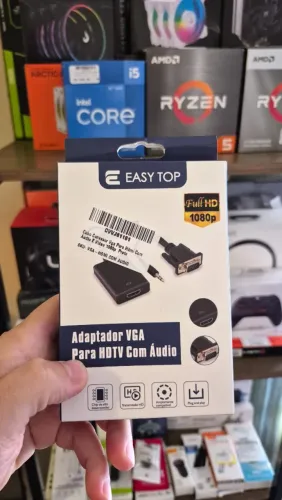 Adaptador VGA para HDMI novo, lacrado, com garantia!