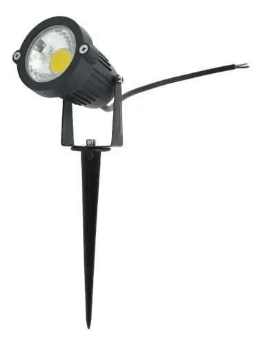 Luminária Espeto Jardim 7w Led Cob Branco Quente
