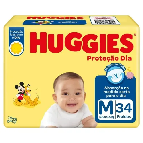 Fralda descartável Huggies proteção dia 24 unidades M