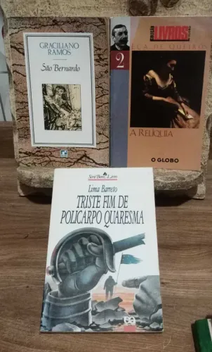 Trio literatura brasileira e portuguesa: São Bernardo, A Relíquia e Triste Fim de Policarp