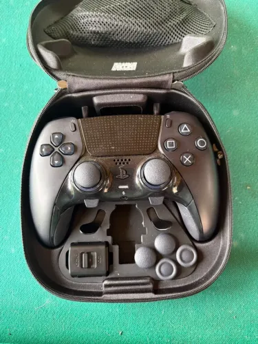controle PS5 DualSense edge Midnight black -completo na caixa