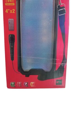 Caixa Som Amplificada Portátil Bluetooth Microfone Karaoke envio por Uber flash cobro 