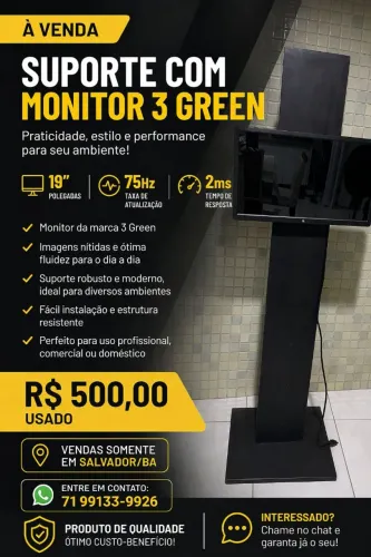 SUPORTE COM MONITOR 3 GREEN