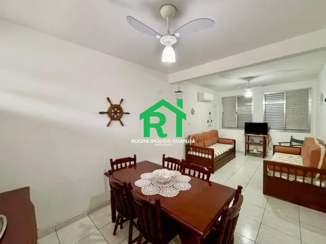 Apartamento à beira mar com 1 quarto e 1 vaga à venda em Pitangueiras, Guarujá