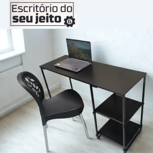 Escrivaninha 1,1m NOVA Mesa Industrial Multiuso de Escritório Computador Notebook Estudo