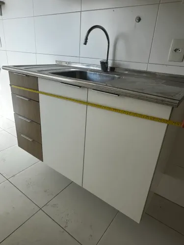 Pia de inox + gabinete de mdf