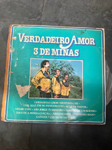 LP Verdadeiro Amor - 3 de Minas - Vinil Antigo