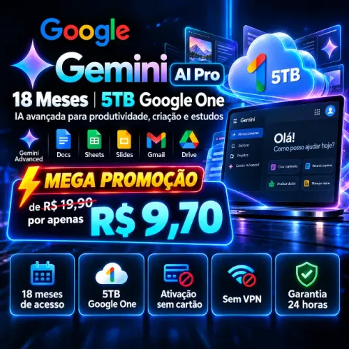 Gemini AI Pro 18 Meses - 5TB + Recursos Premium
