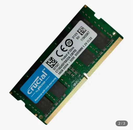 Memória RAM DDR4 16GB Crucial para Notebook